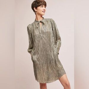 Sabina Musayev Agatha Tie Neck Metallic Tunic Dress XL